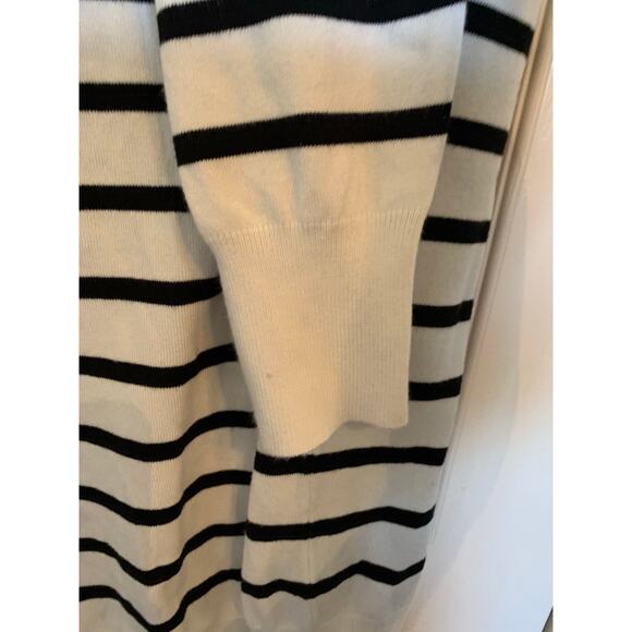 black stripe on off white 1/4 button sweater size xl womens - Picture 4 of 6